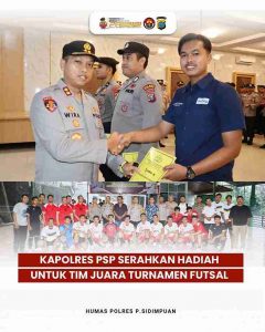 Kapolres PSP Serahkan Hadiah Untuk Tim Juara Turnamen Futsal